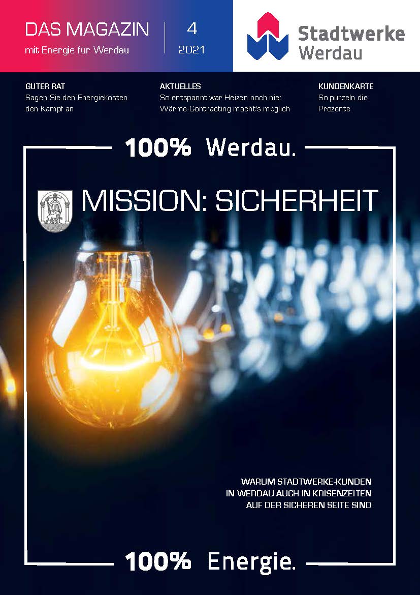 Titelbild Kundenmagazin der Stadtwerke Werdau GmbH Ausgabe 1/2021
